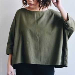 Jamie and the Jones T-Top in Olive, Raw Silk